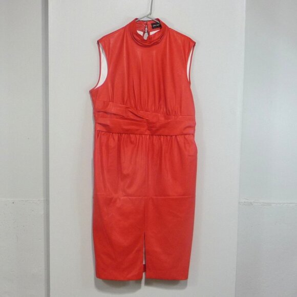RED FAUX LEATHER DRESS SIZE XL GABRIELLE UNION - Picture 4 of 13